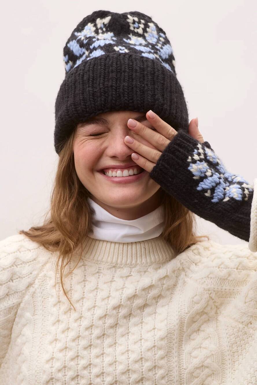 NEW POWDER PUFF COLLECTION women's fingerless glove in fairisle
